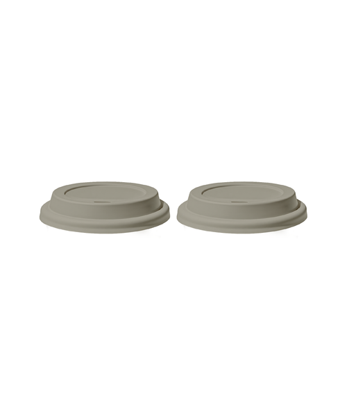 To-Go Becher Silikon-Deckel im 2er Set Taupe – brooklyn collection von 7 O'CLOCK