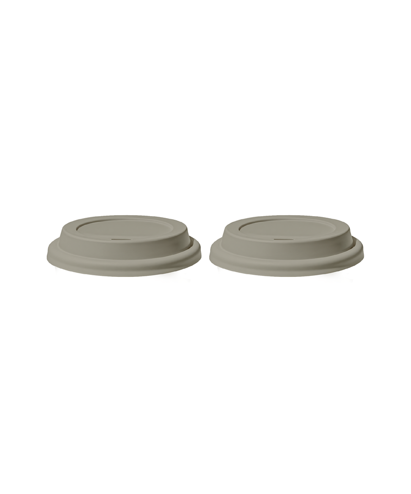To-Go Becher Silikon-Deckel im 2er Set Taupe – brooklyn collection von 7 O'CLOCK