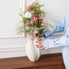 Längliche Keramik Vase Weiß | Flora