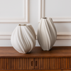 Längliche Keramik Vase Weiß | Flora