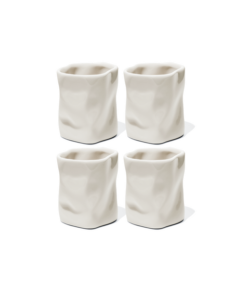 Organische Espresso-Tasse in Cremeweiß aus der Serie Alaska – Nahaufnahme der Oberfläche
