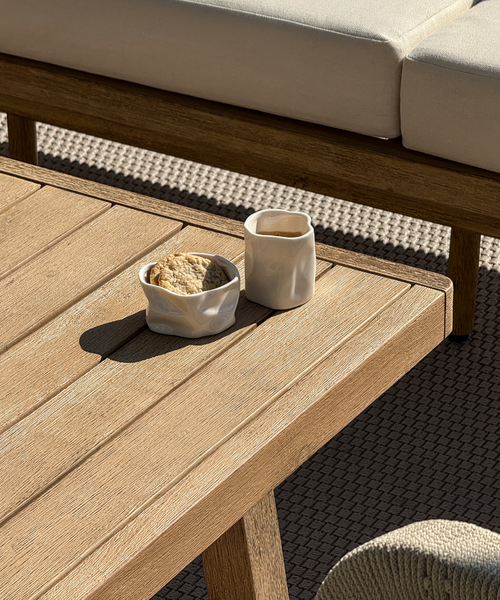 Organische Espresso-Tasse in Cremeweiß aus der Serie Alaska – Draufsicht