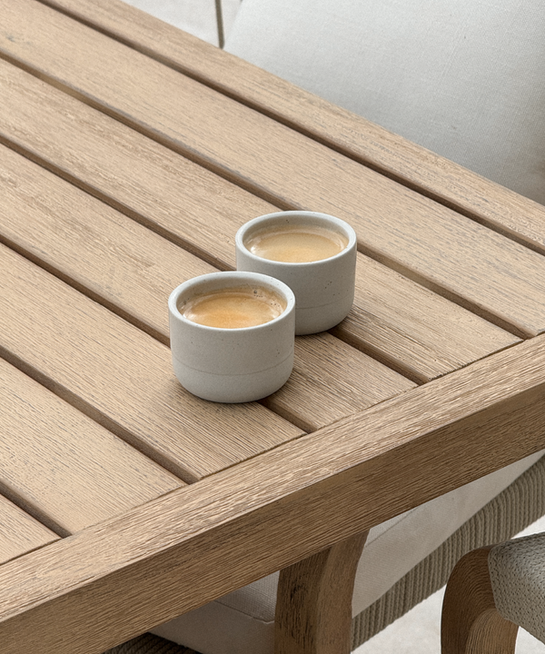 Espresso Keramik Becher Beige aus der Serie Faro – Seitenansicht