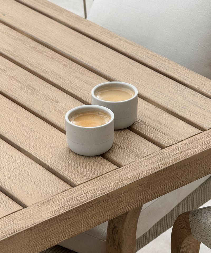 Espresso Keramik Becher Beige aus der Serie Faro – Seitenansicht
