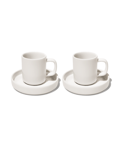 Espresso-Tasse mit Untertasse in Cremeweiß – nia collection von 7 O'CLOCK