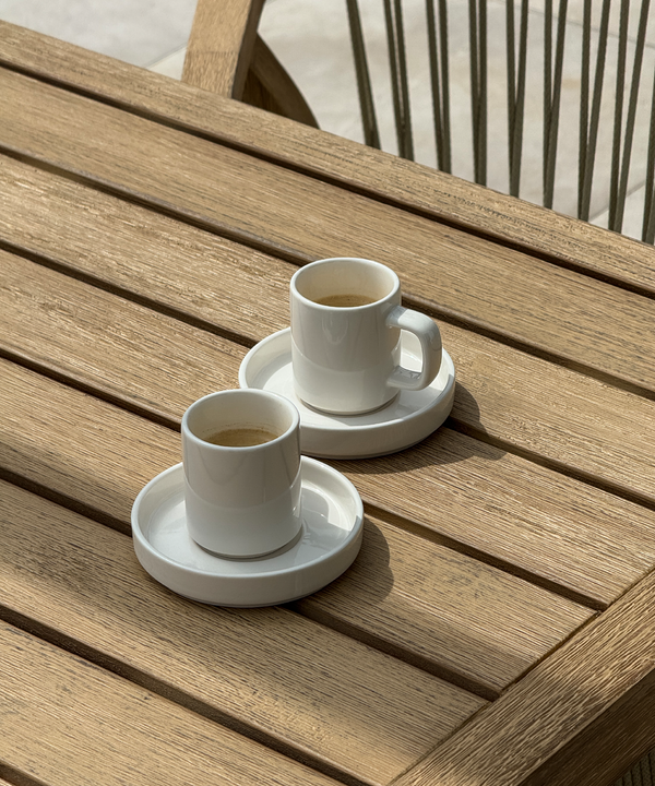 Espresso-Tasse mit Untertasse Cremeweiß | Nia
