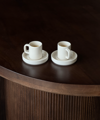 Espresso-Tasse mit Untertasse Cremeweiß | Nia
