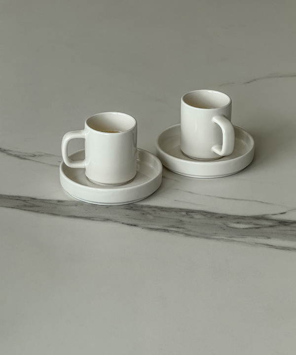 Espresso-Tasse mit Untertasse Cremeweiß | Nia