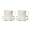 Tasse mit Untertasse in Cremeweiß glänzend | Nia