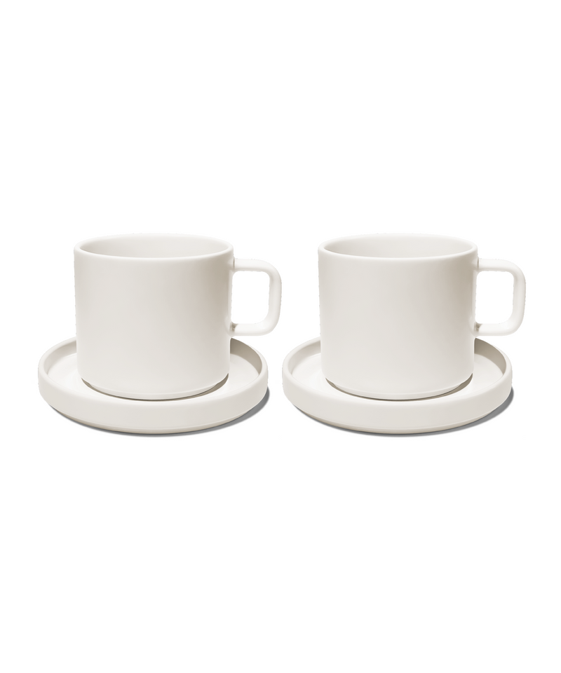 Tasse mit Untertasse in Cremeweiß glänzend – nia collection von 7 O'CLOCK