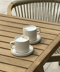 Untertasse in Cremeweiß glänzend | Nia