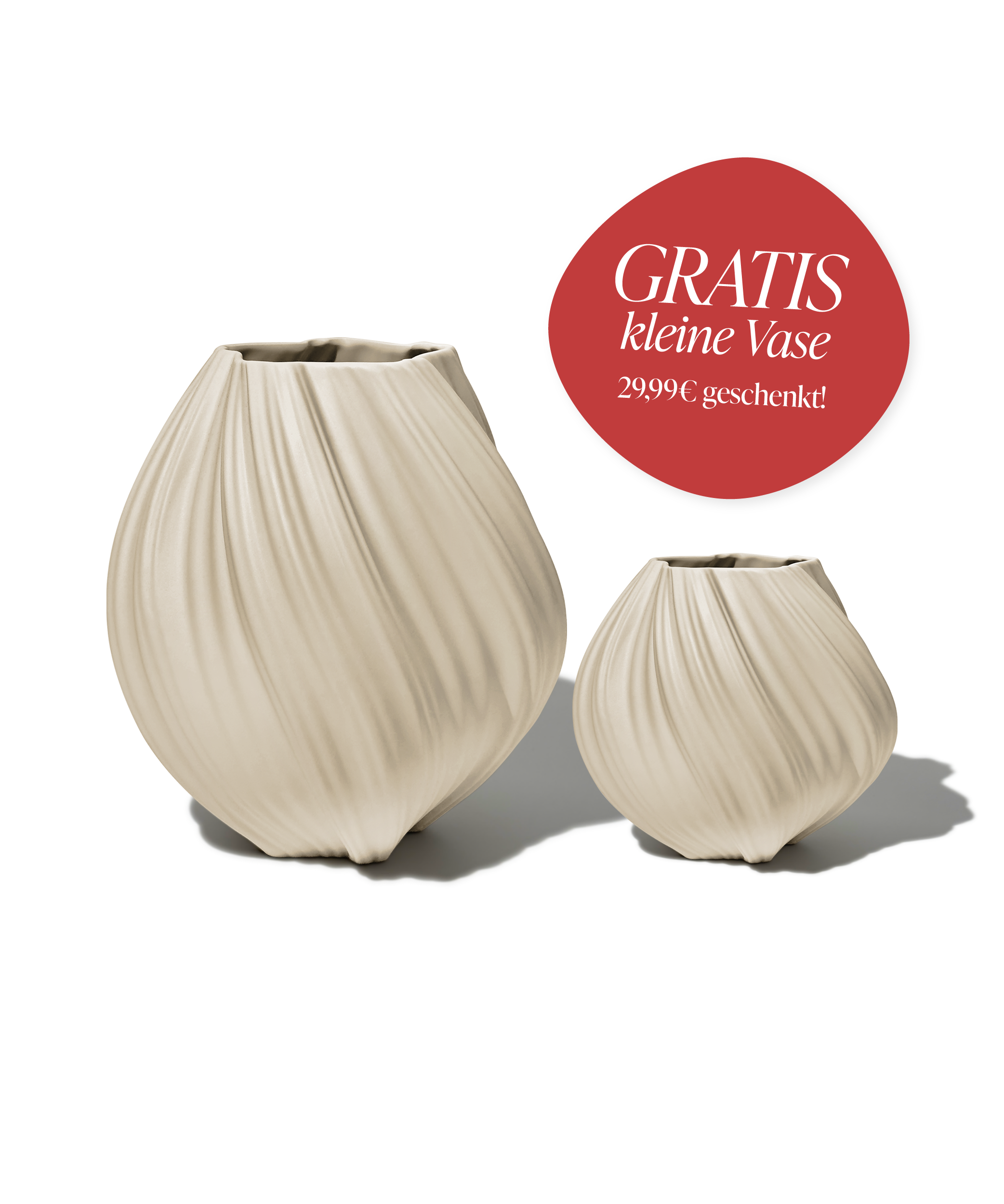 Vasen-Duo | Flora – große + kleine Keramik Vase Beige