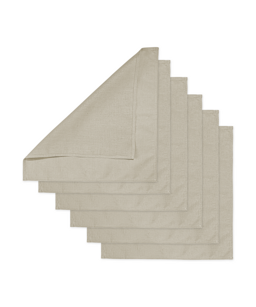 Beige Servietten im 6er Set – Serie Kyla von 7 O'CLOCK