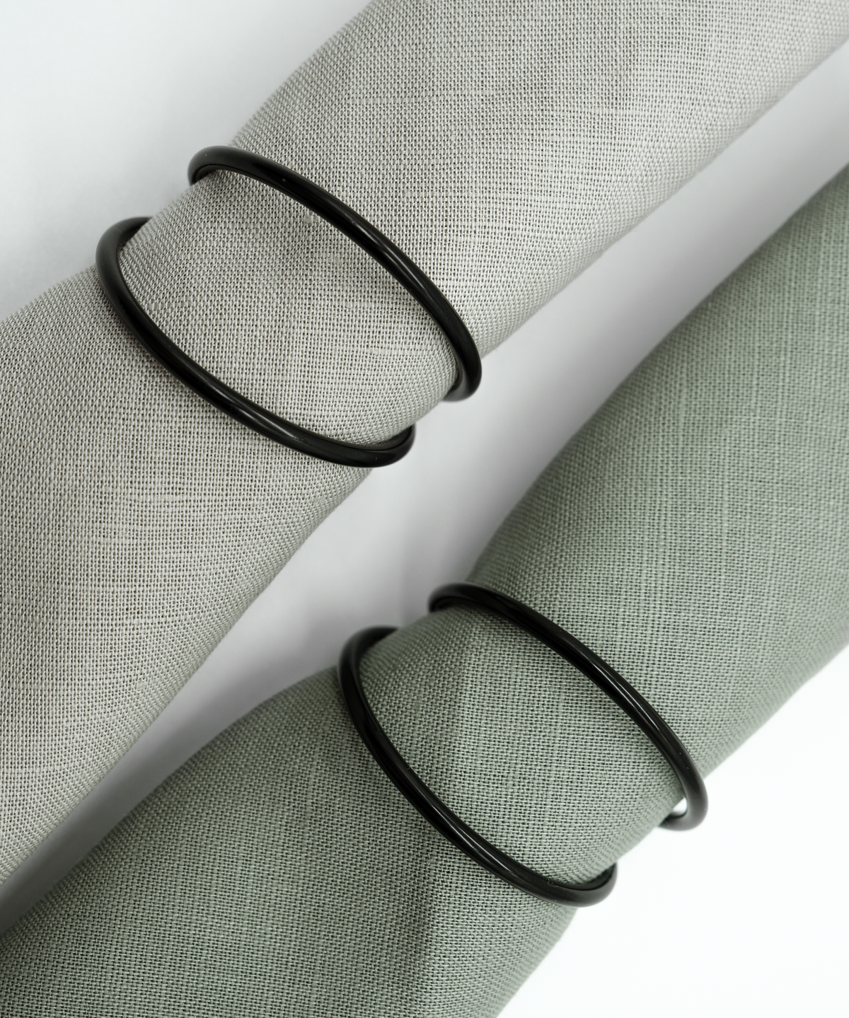 Serviettenringe Schwarz 6er Set, Serie Rina – Detailansicht