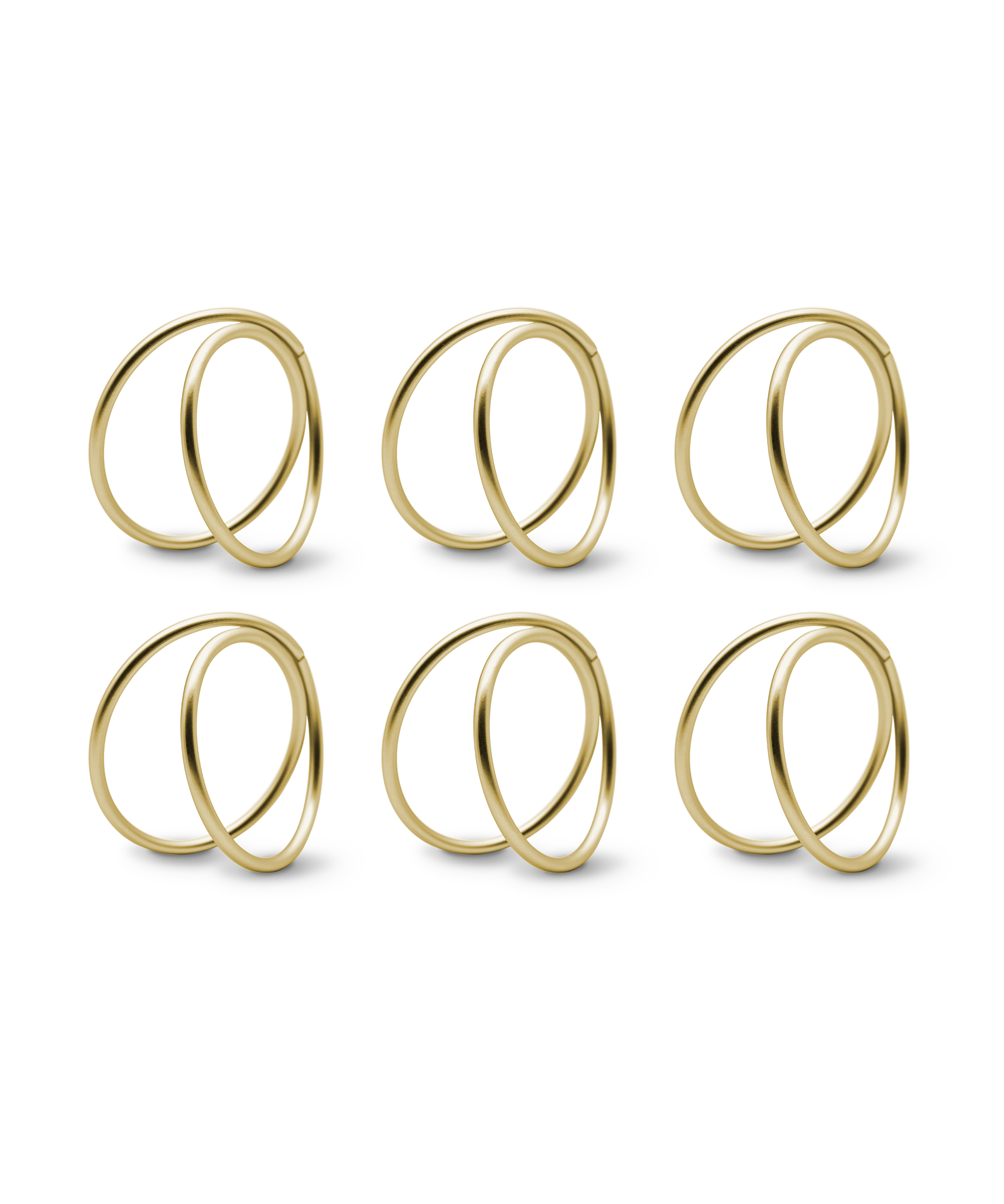 Moderne Serviettenringe in mattem Gold im 6er Set | Rina