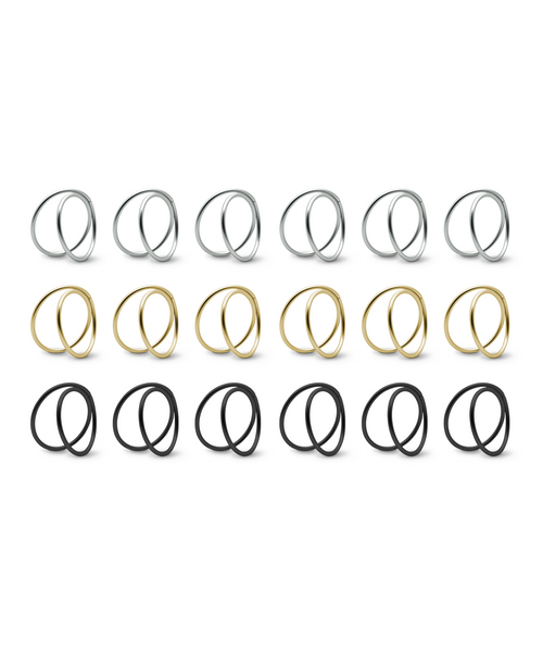 Serviettenringe in Gold, Silber und Schwarz im 3x 6er Set – rina collection von 7 O'CLOCK