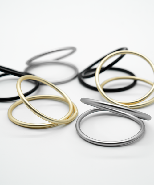 Serviettenringe in Gold, Silber und Schwarz im 3x 6er Set aus der Serie Rina – Detailansicht