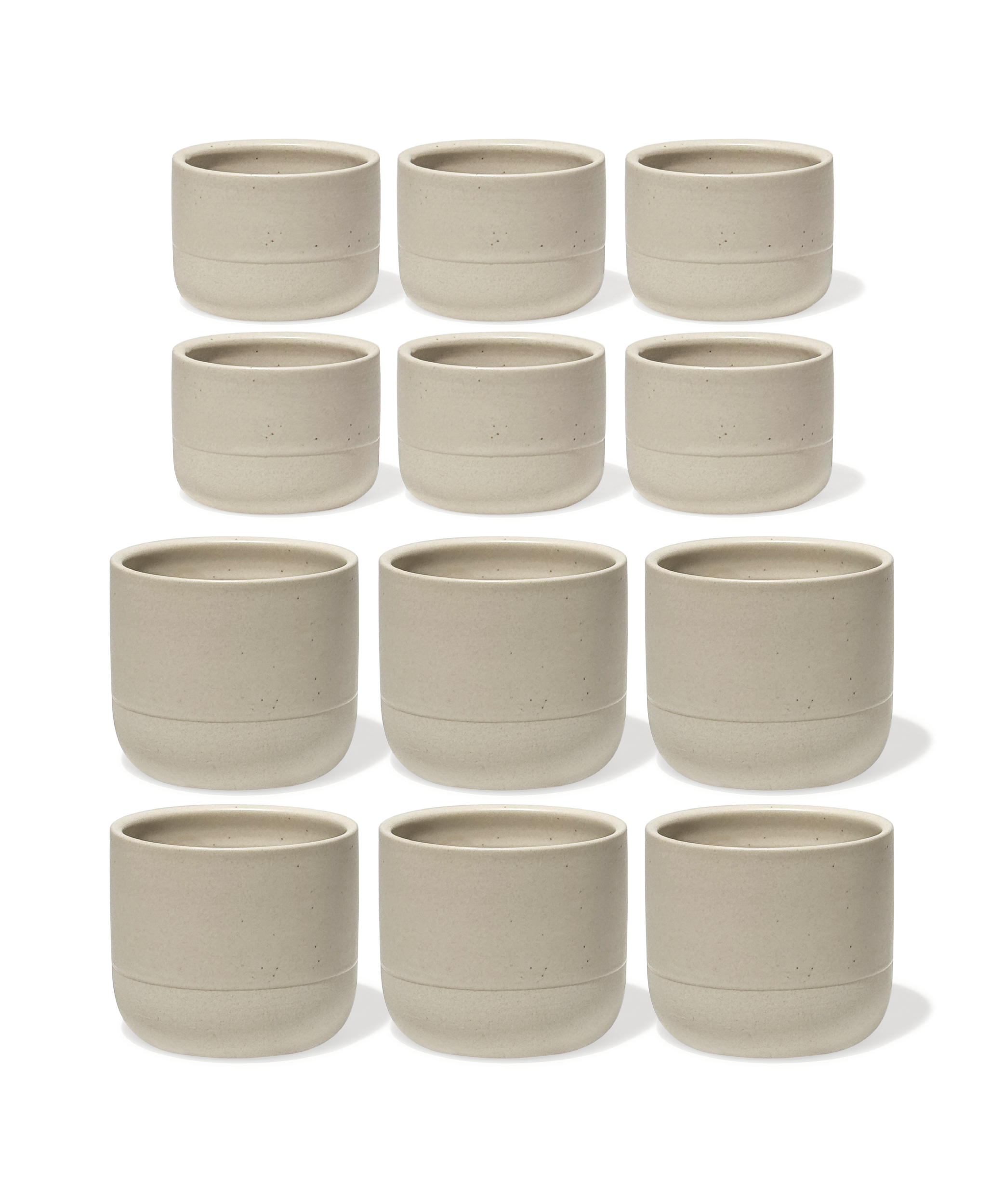 Cappuccino & Espresso Keramik Becher Beige | Faro