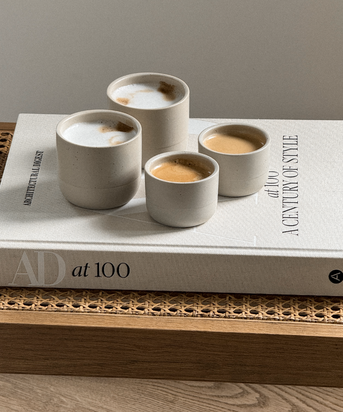 Cappuccino & Espresso Keramik Becher Beige
