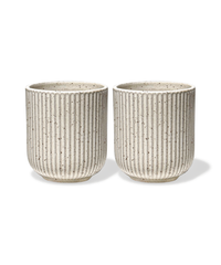 Keramik Becher im geriffeltem Design Beige | Paris