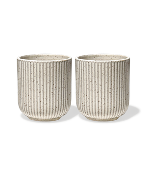Keramik Becher im geriffeltem Design Beige | Paris