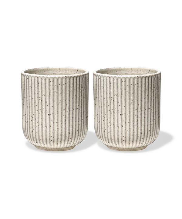 Keramik Becher im geriffeltem Design Beige | Paris