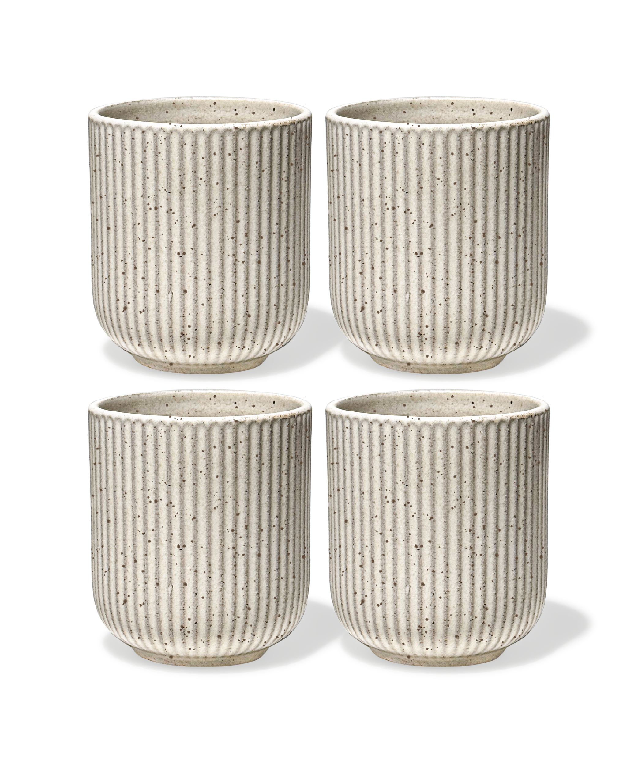 Keramik Becher im geriffeltem Design Beige | Paris