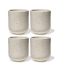 Keramik Becher im geriffeltem Design Beige | Paris