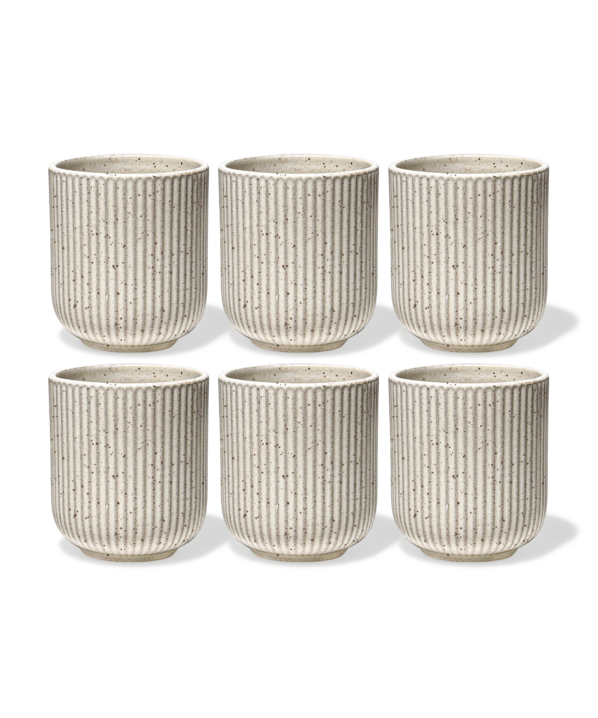 Keramik Becher im geriffeltem Design Beige | Paris