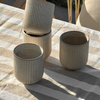 Keramik Becher im geriffeltem Design Beige | Paris