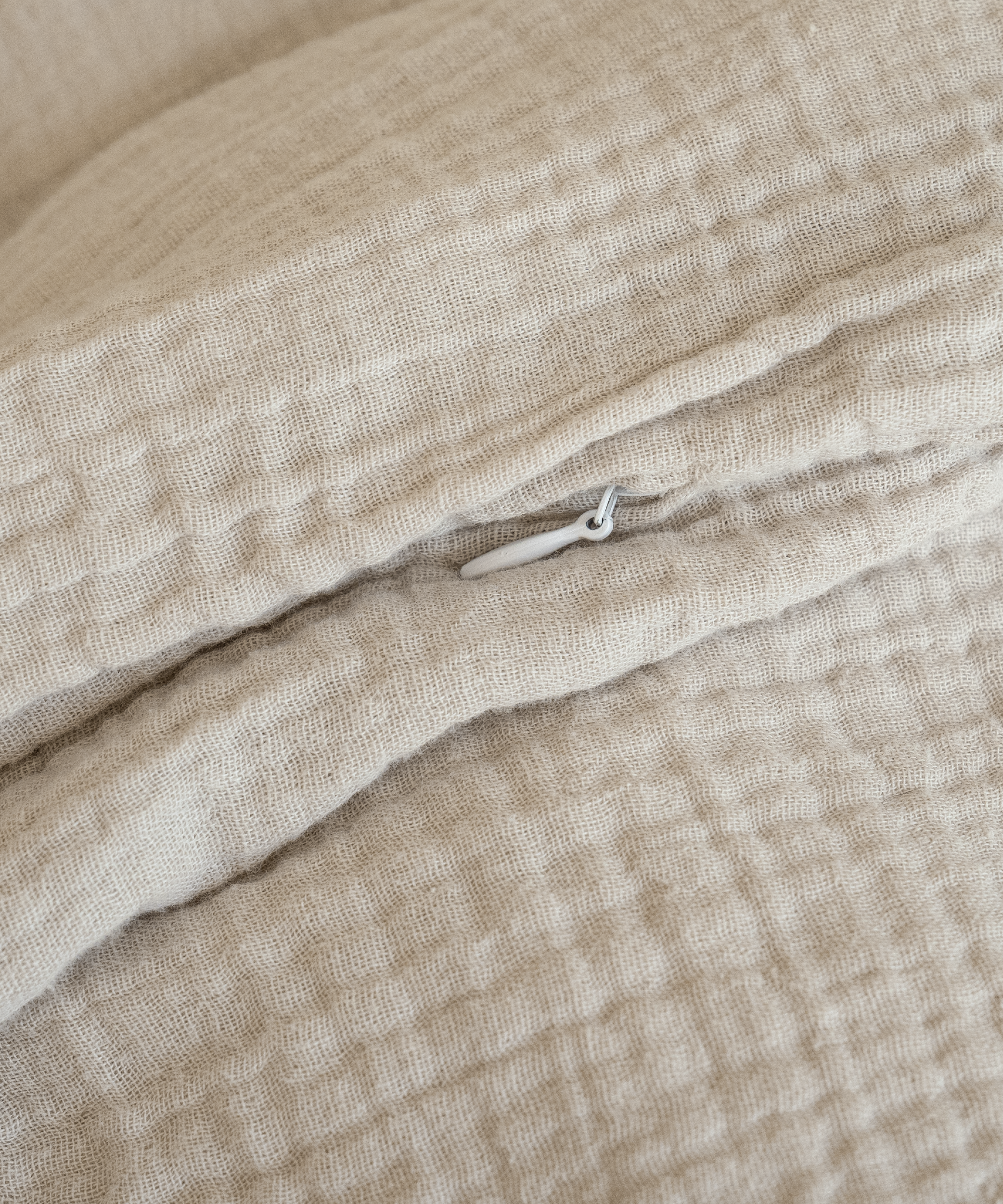 Haven Partner-Set Beige | 2× Musselin Einzelbettwäsche + 2× Kissenbezug 40×80