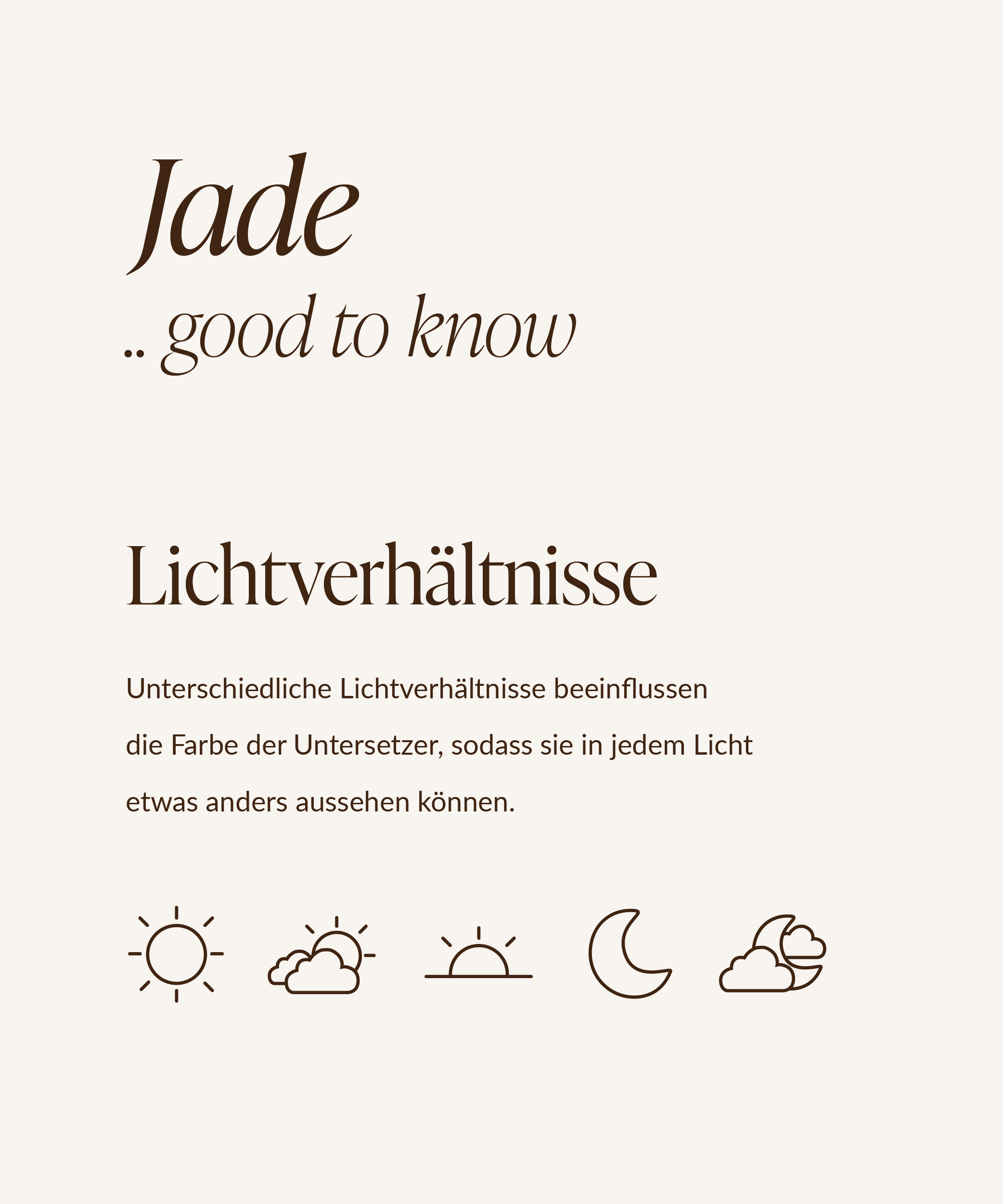 Teller- und Glasuntersetzer Taupe/Creme | Jade