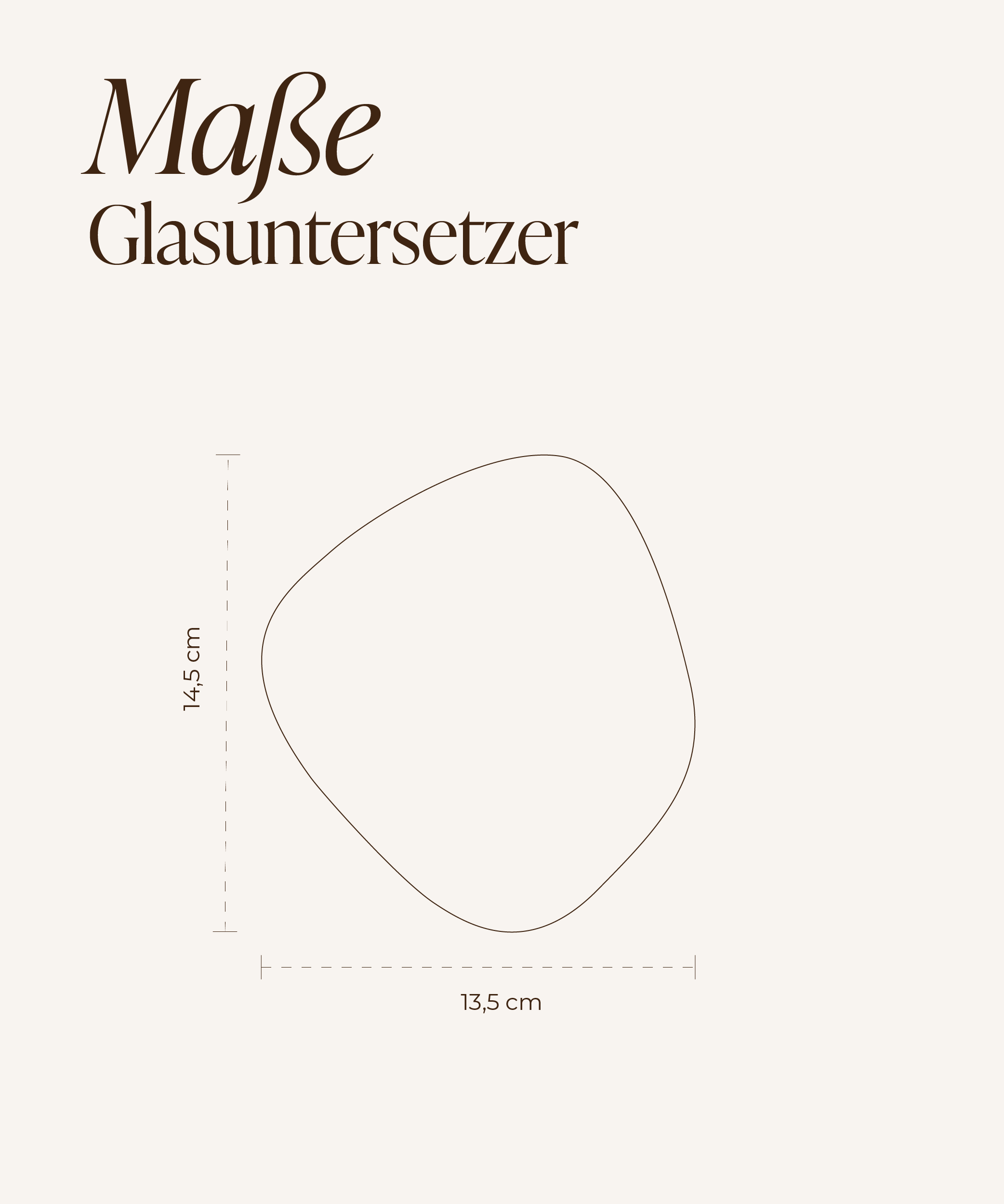 Asymmetrische wendbare Taupe/Creme Kunstleder Glasuntersetzer | Jade