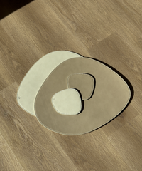 Teller- und Glasuntersetzer Taupe/Creme | Jade
