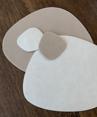 Teller- und Glasuntersetzer Taupe/Creme | Jade