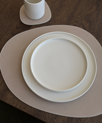 Teller- und Glasuntersetzer Taupe/Creme | Jade