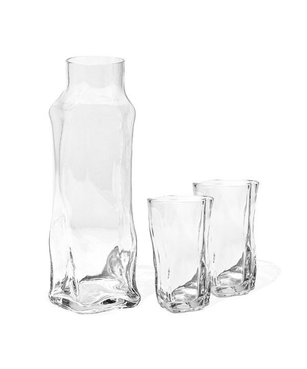 Großes organisches Glas mit Karaffe | Alaska