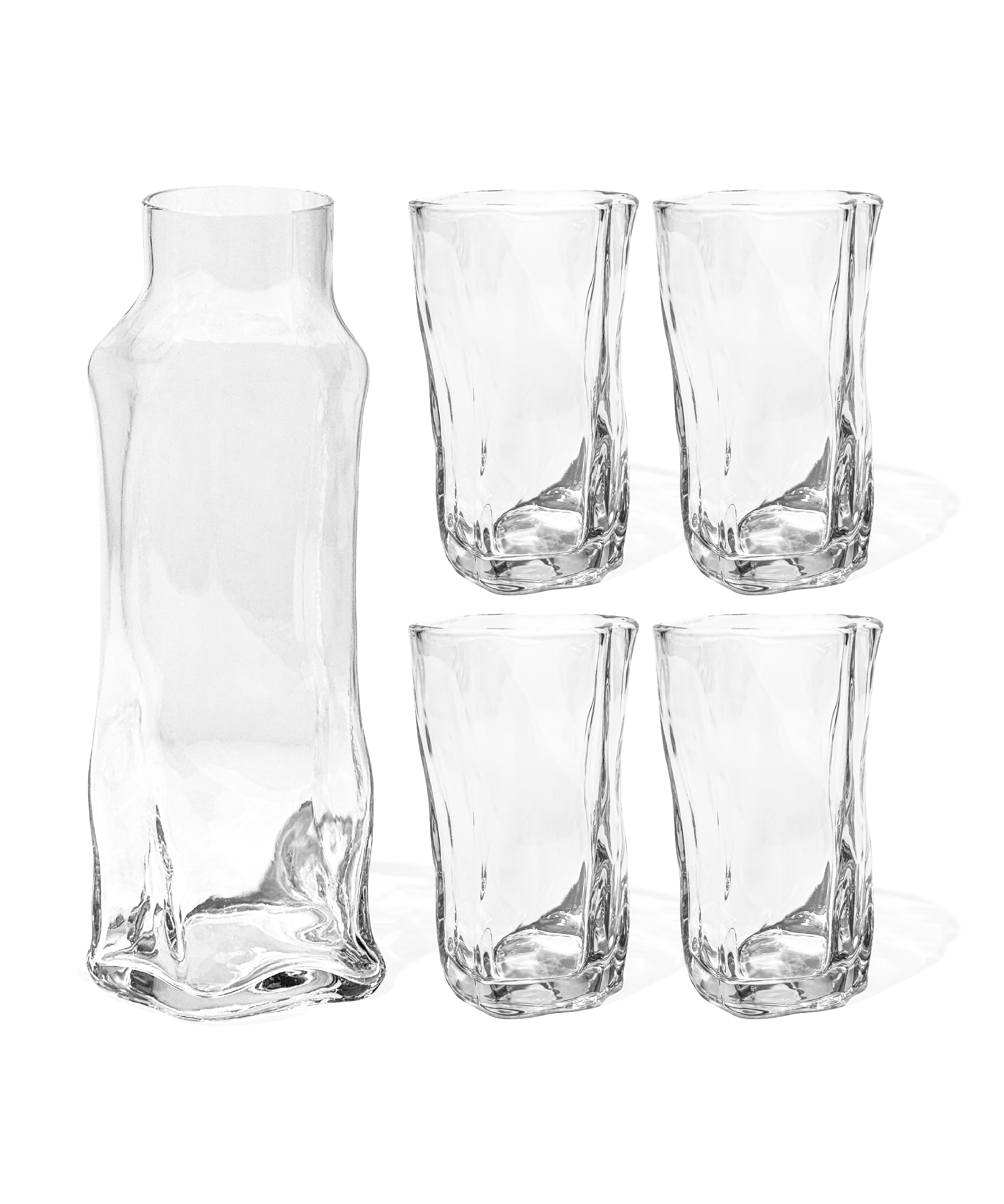 Großes organisches Glas mit Karaffe | Alaska