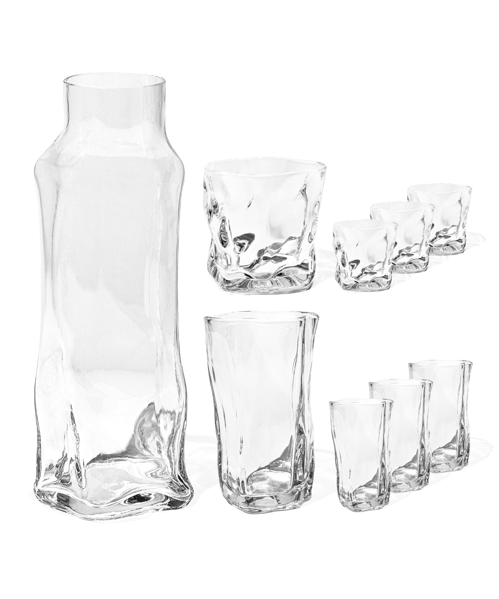 Kleines & großes organisches Glas mit Karaffe | Alaska