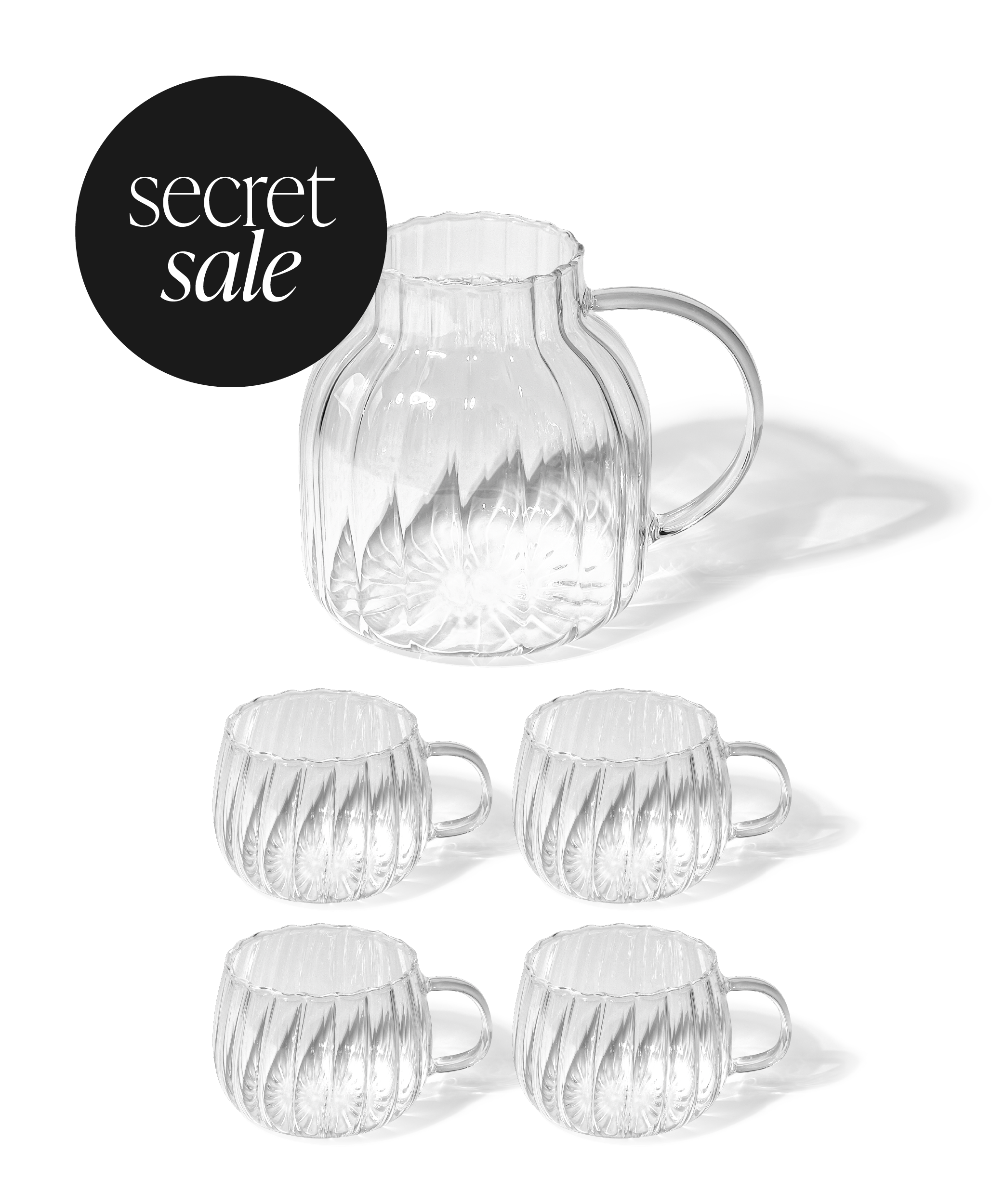 Norway Teekaraffe & Glastassen-Set Streifen-Design | Secret Sale
