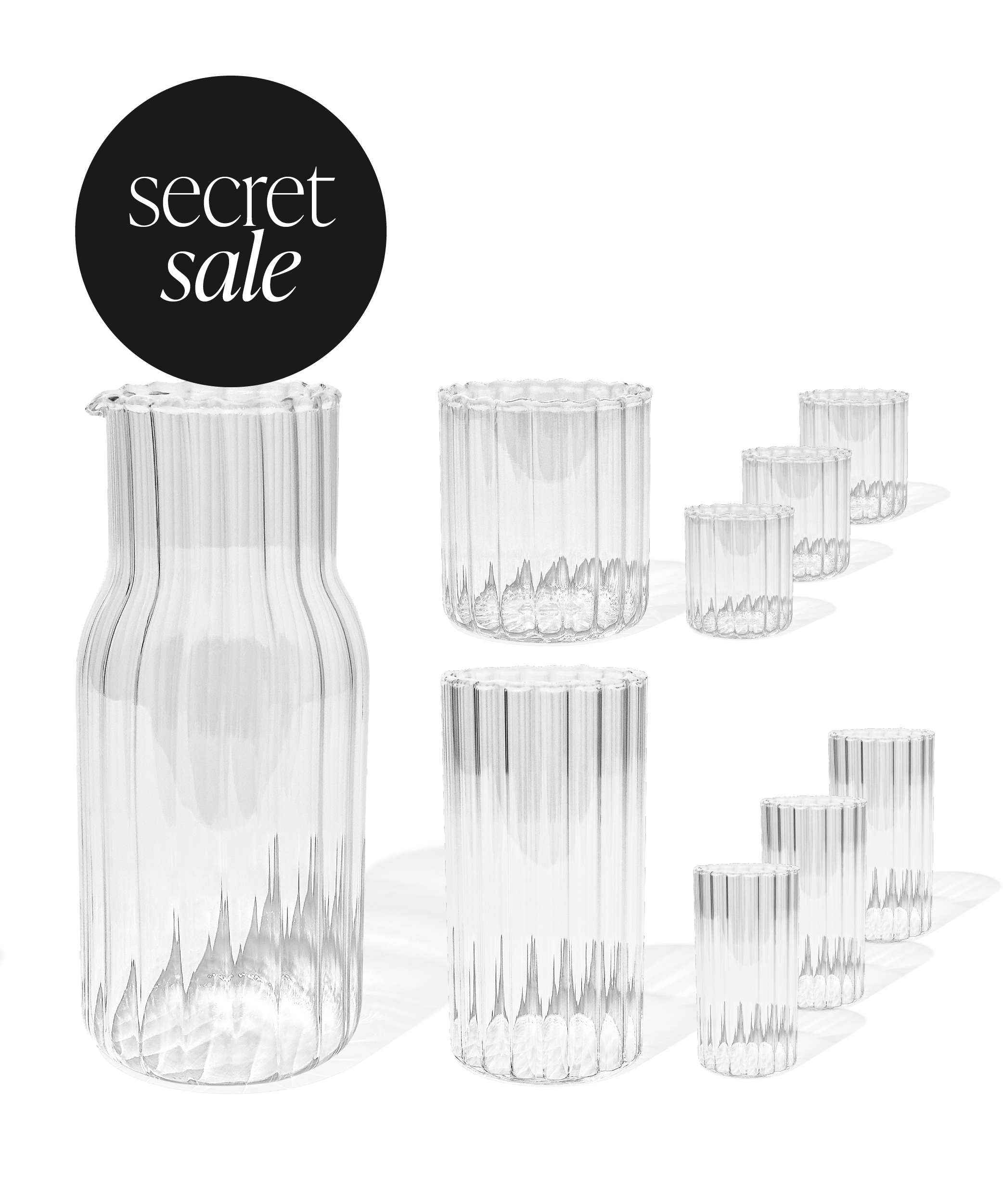 Norway Wasserkaraffe & Gläser-Set Streifen-Design | Secret Sale