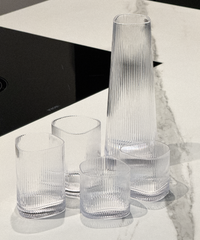 Großes Trinkglas im gerillten Design | Venice