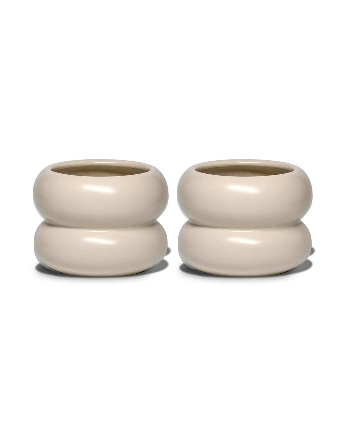 Kleiner wellenförmiger Keramikbecher Beige | Mya
