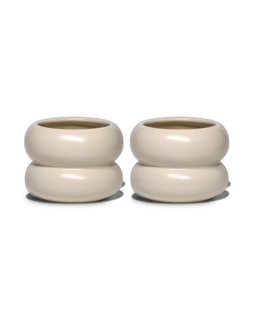 Kleiner wellenförmiger Keramikbecher Beige | Mya