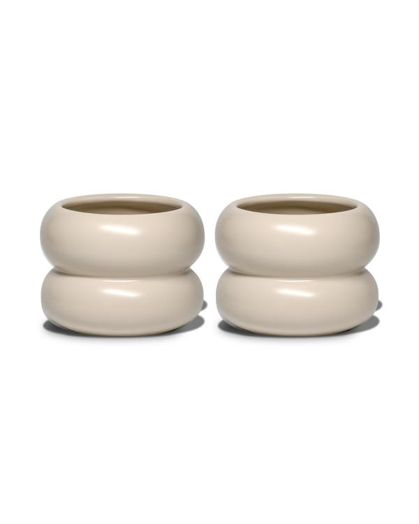 Kleiner wellenförmiger Keramikbecher Beige | Mya