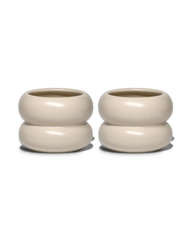 Kleiner wellenförmiger Keramikbecher Beige | Mya