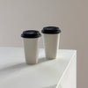 Großer Keramik To-Go Becher mit schwarzem Silikon-Deckel | Brooklyn