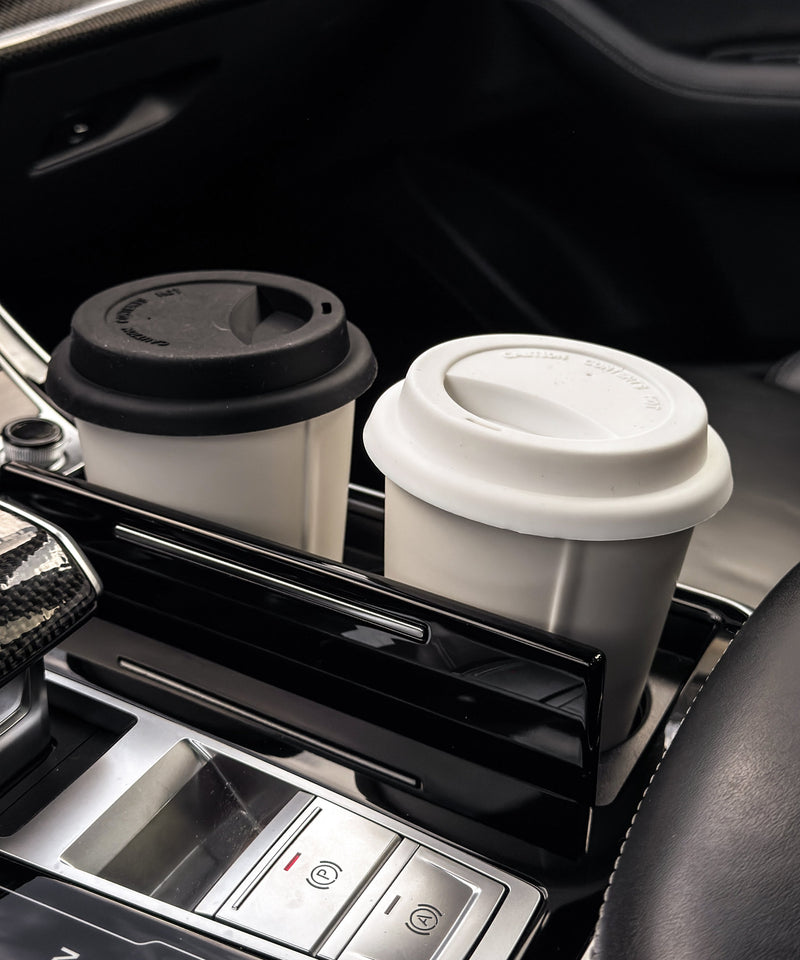 Großer Keramik To-Go Becher mit schwarzem Silikon-Deckel | Brooklyn