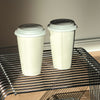 Großer Keramik To-Go Becher mit weißem Silikon-Deckel | Brooklyn