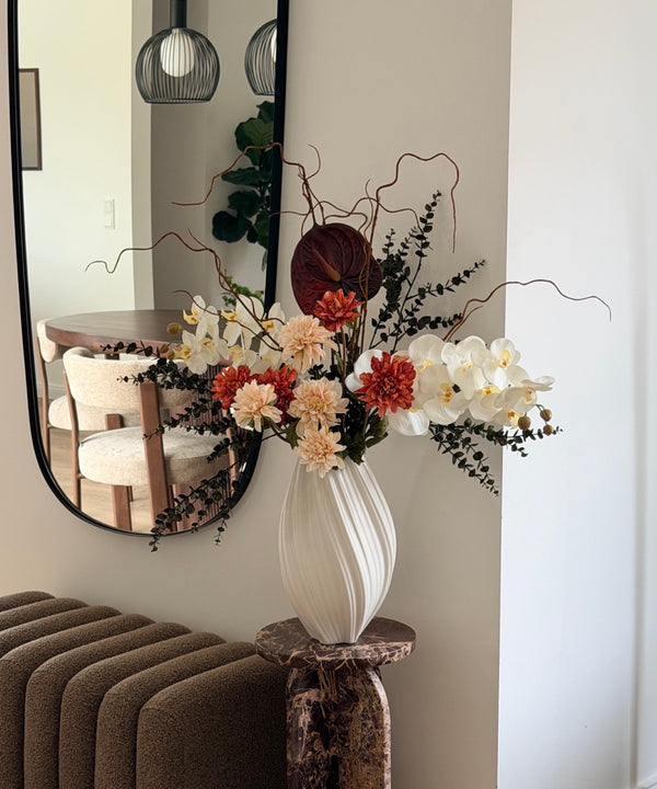 Amber Hour 11er Bouquet in Weiß, Orange & Bordeaux | Bloom